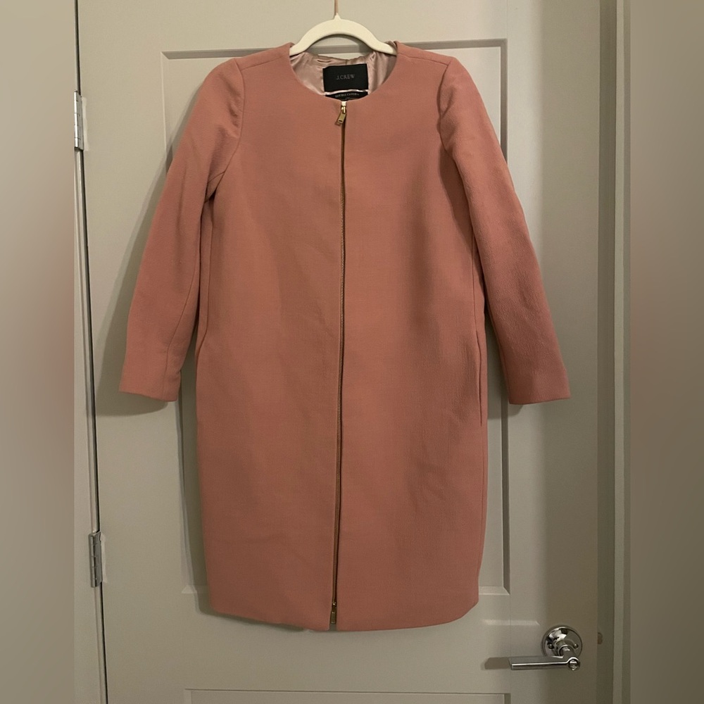 Jcrew dusty pink wool top coat size 0